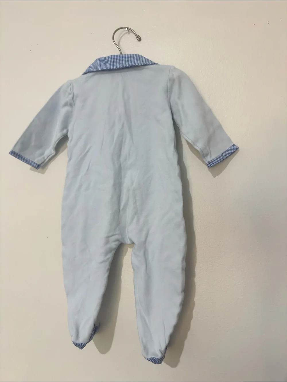 Vintage Baby Blue One-Piece Footed Romper